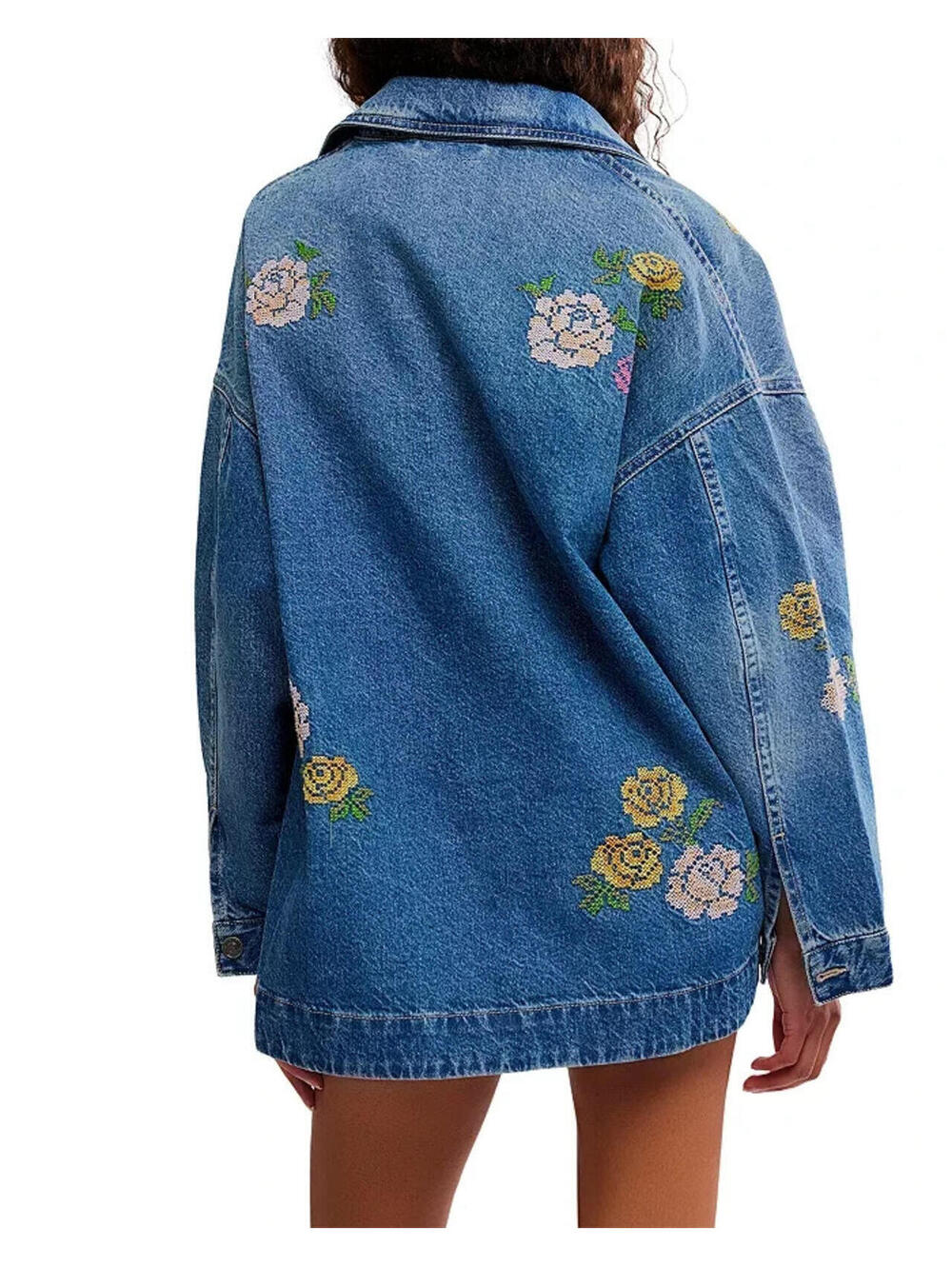 NEW, Free people Madison City Embroidered Jacket in Cowboy Sz S #SJ2338 - Picture 2 of 9